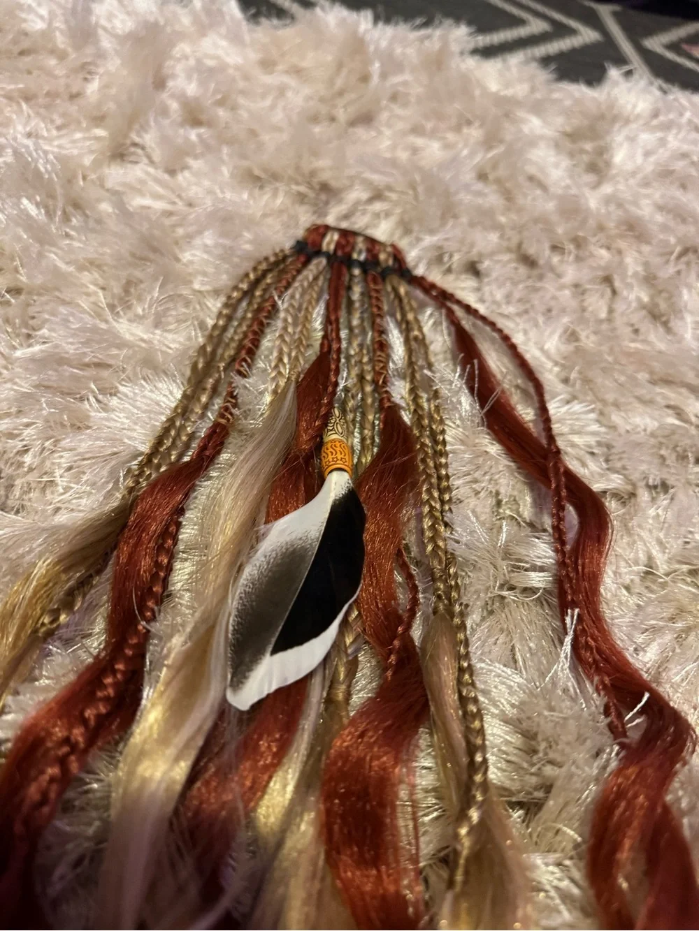 Copper Red & Blonde Braided Curly Hair Extensions - Fashion Accent
